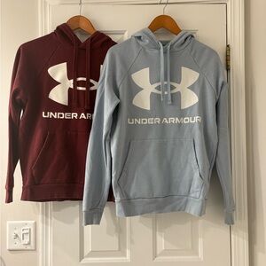 Set of 2 Under Armour Men's Hoodies - Light Blue and Maroon - Size Small